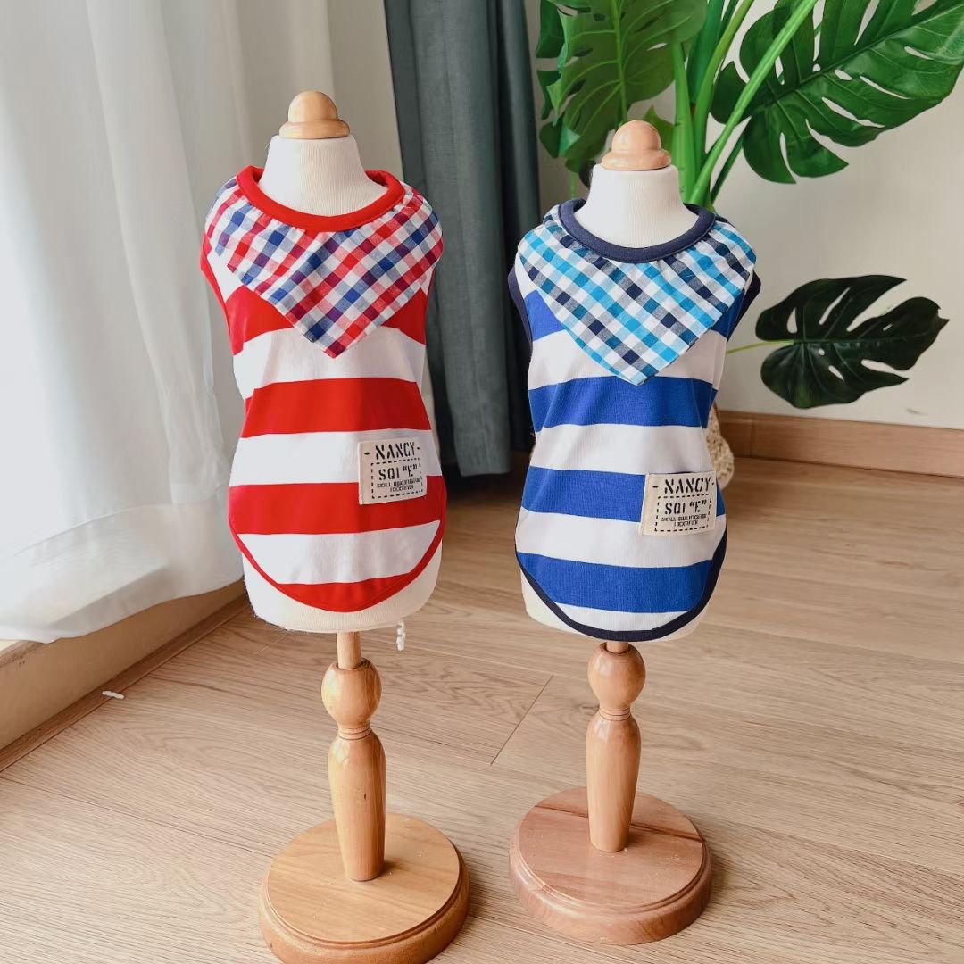 宠物条纹衫
​【尺寸齐全，纯棉质地】
​发起来吧，全年都非常适合的一个T恤款式详情图2