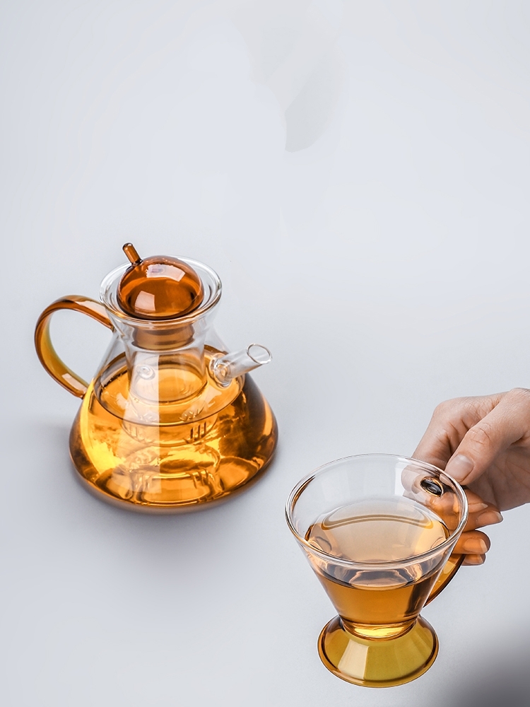 轻奢北欧风格茶具耐热玻璃蜡烛煮英式下午茶壶水果花茶壶杯子套装