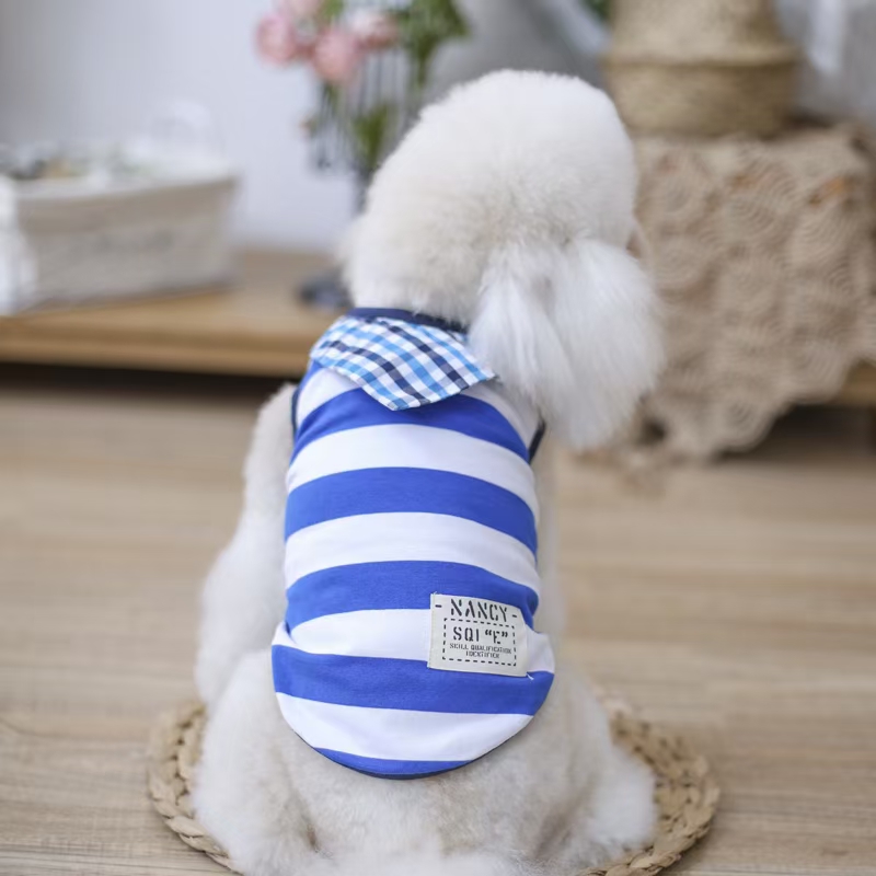 宠物条纹套头衫
​【尺寸齐全，纯棉质地】
​发起来吧，全年都非常适合的一个T恤款式详情图16