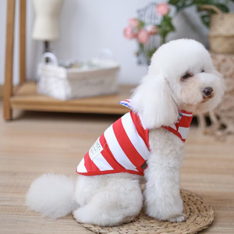 宠物条纹套头衫
​【尺寸齐全，纯棉质地】
​发起来吧，全年都非常适合的一个T恤款式详情图15