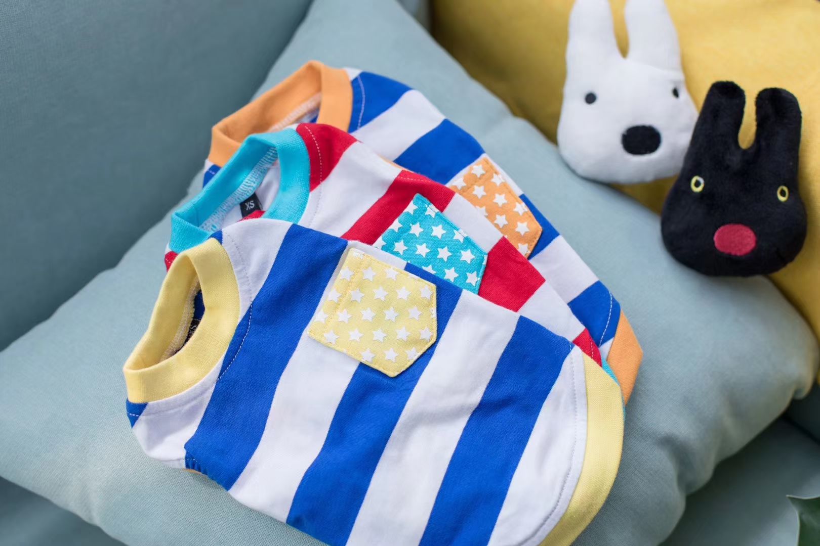 宠物条纹套头衫
​【尺寸齐全，纯棉质地】
​发起来吧，全年都非常适合的一个T恤款式详情图2