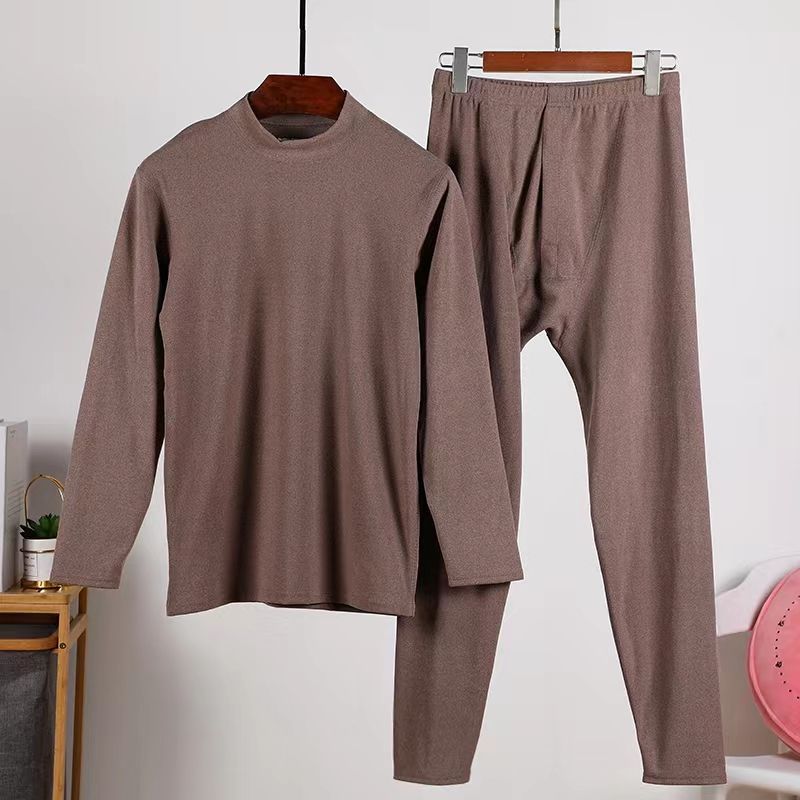 Men De Velvet Cationic Non-Trace Constant Temperature Lock Heat Natural Heat Thermal Underwear Set Long Johns Set undefined