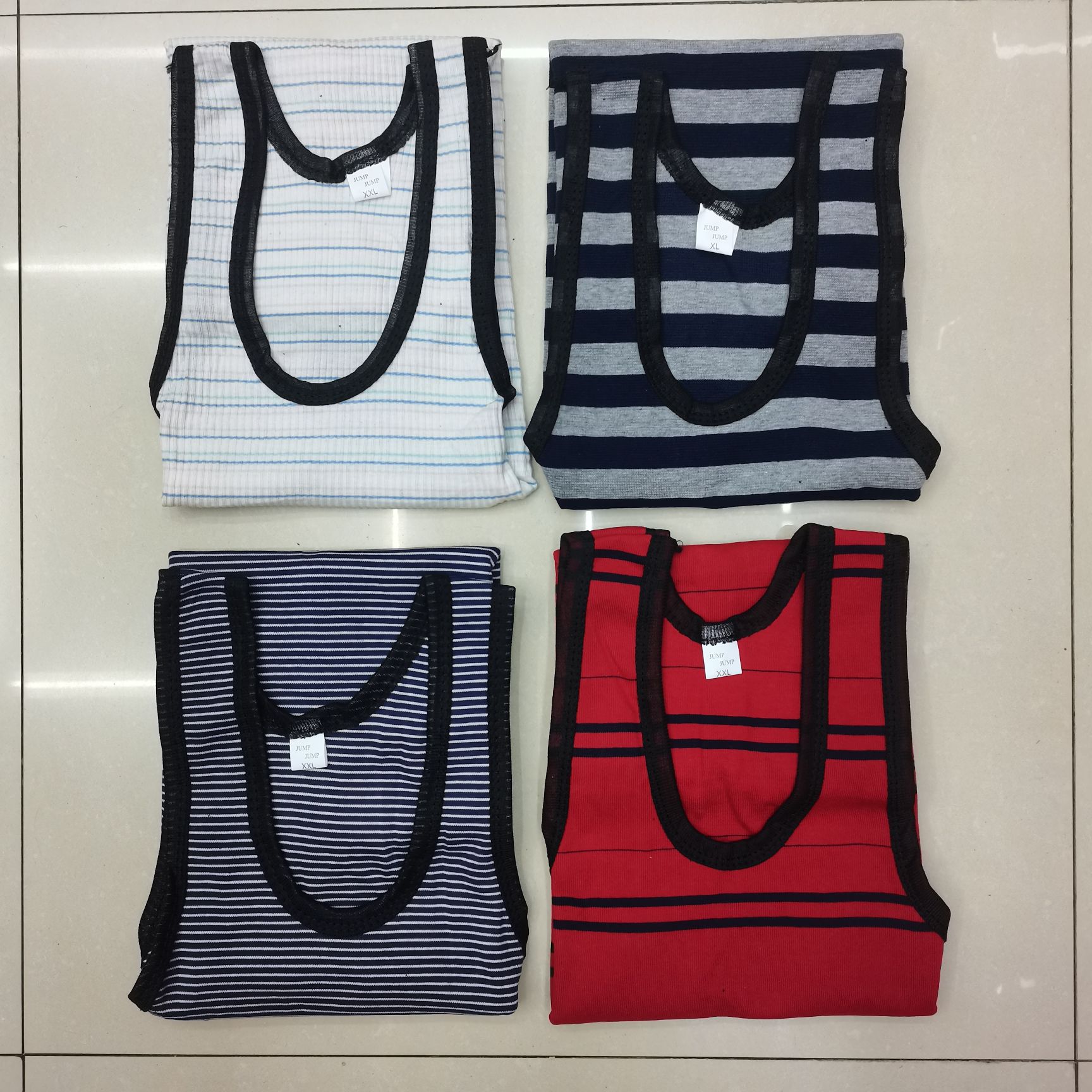 Summer Men Horizontal Check Waistcoat Can Wear Outside Inside Item Picture