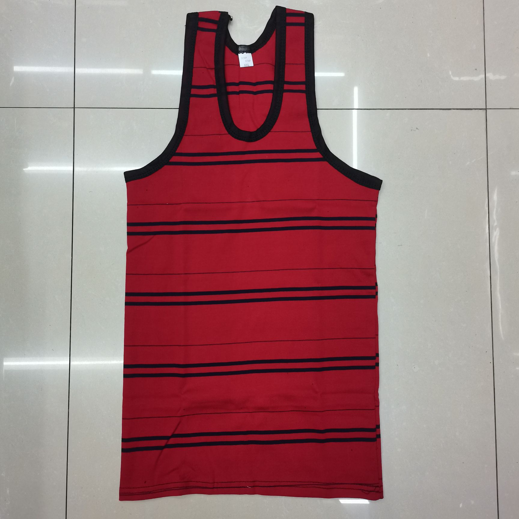 Summer Men Horizontal Check Waistcoat Can Wear Outside Inside full figure