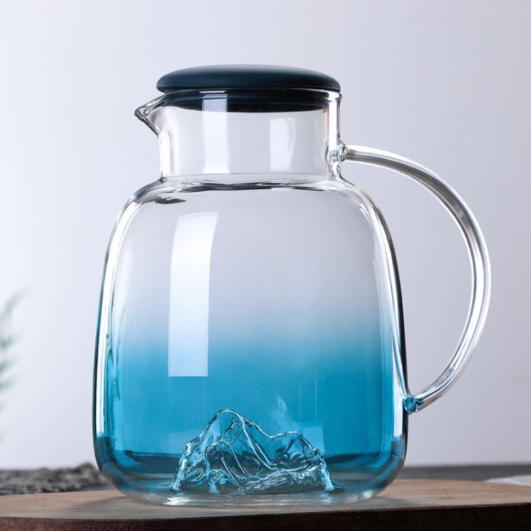 玻璃水杯家用套装茶杯水壶客厅待客杯冷水壶观山杯家用凉蓝色杯子详情图5