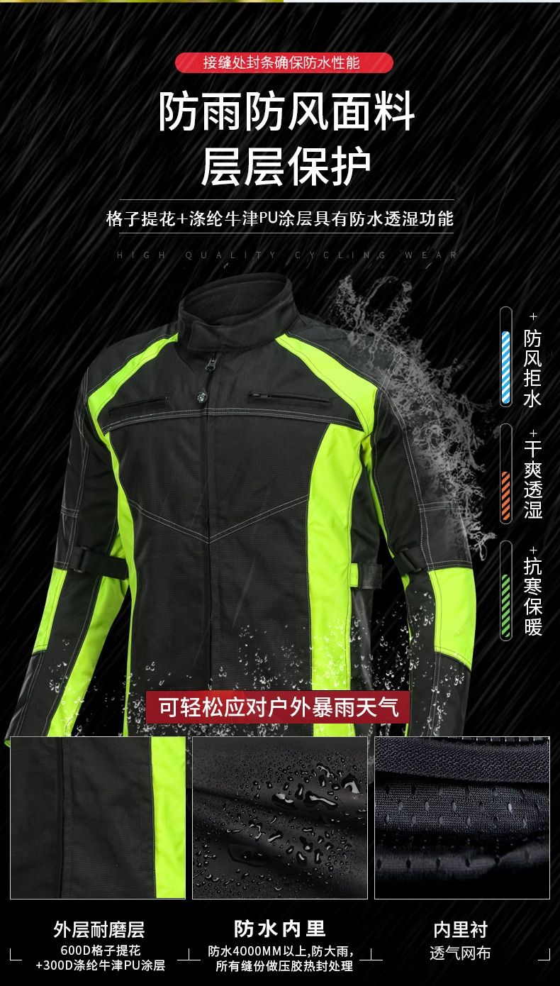 LYSCHY雷翅骑行服男摩托车冬季男女防摔防水机车赛车服越野夹克详情图4