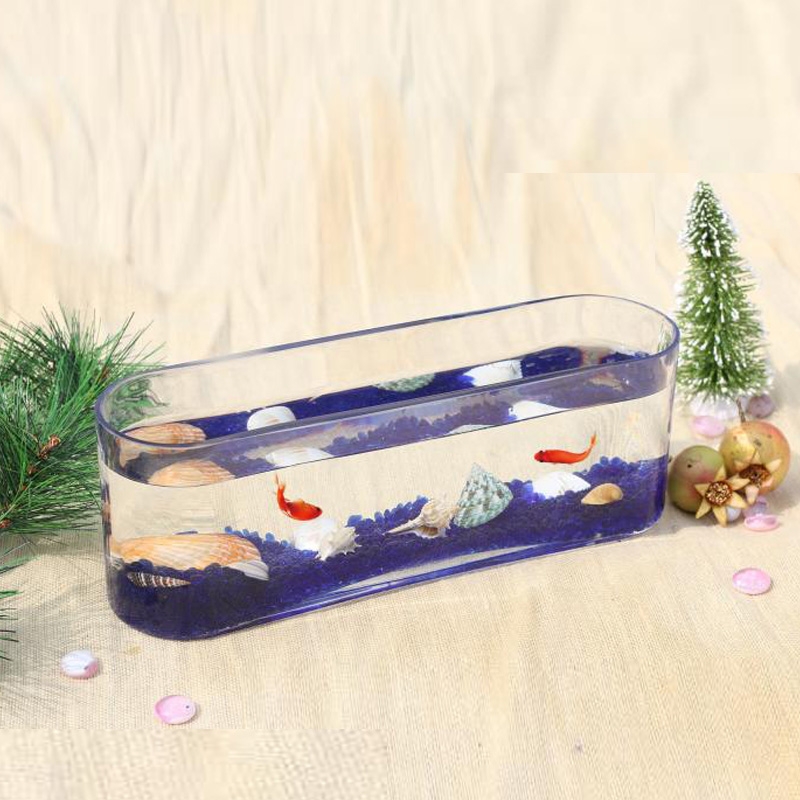 创意长方形玻璃鱼缸加厚小型桌面迷你缸斗鱼孔雀鱼缸家用客厅水培详情图7