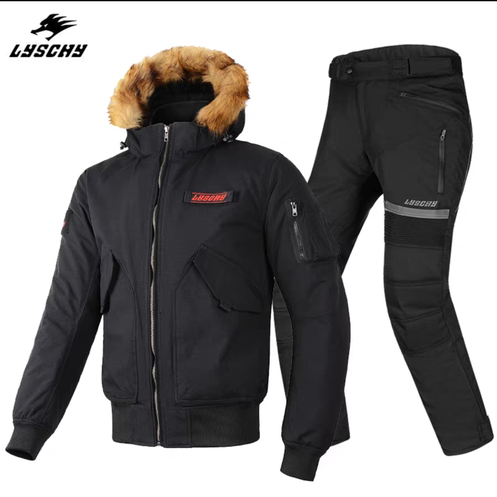 Lei Chi motorcycle riding suit set, men's all-season versatile waterproof winter warm thickened casual jacket racing suit detail image 2
