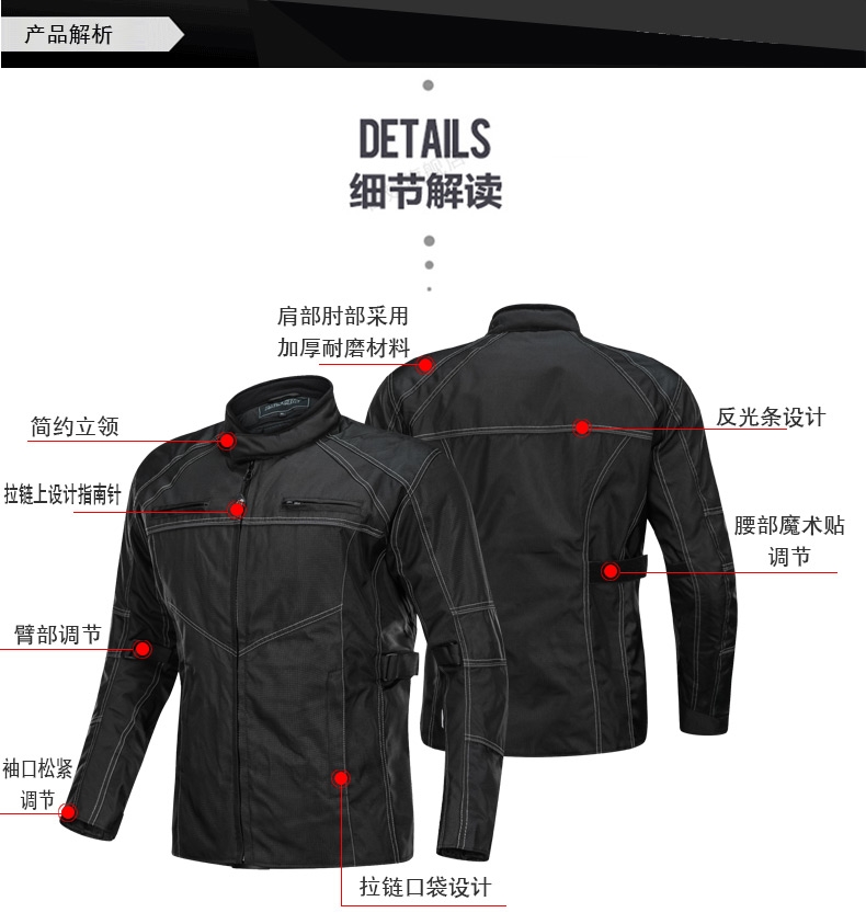 LYSCHY雷翅骑行服男摩托车冬季男女防摔防水机车赛车服越野夹克详情图7