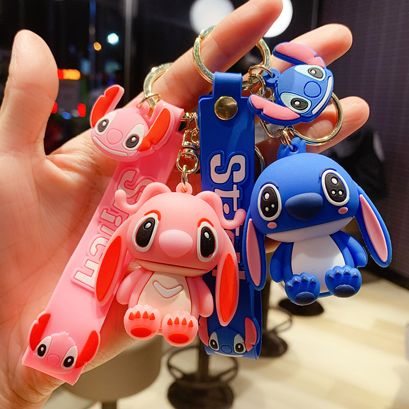 新款情侣一对史迪仔公仔钥匙扣汽车挂件可爱书包挂饰创意地推礼品柏烨工艺品详情2