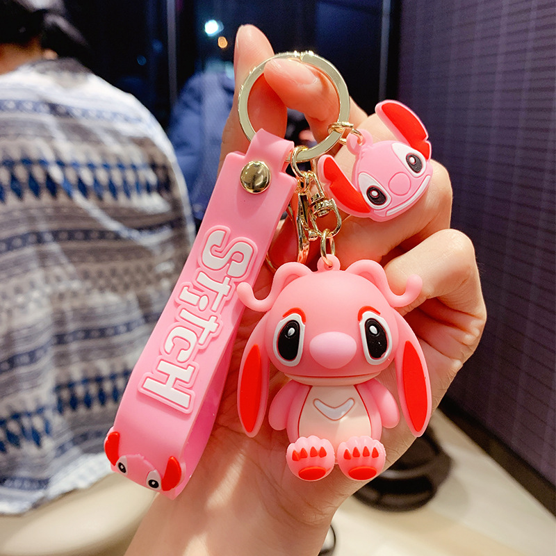 新款情侣一对史迪仔公仔钥匙扣汽车挂件可爱书包挂饰创意地推礼品柏烨工艺品详情5