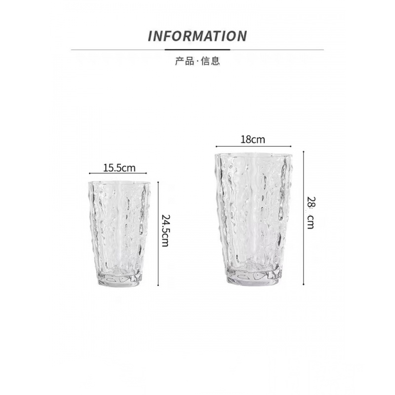 Thick polar glacier vase, transparent glass flower arrangement, rose fresh flowers, living room dining table decoration Application Scenario