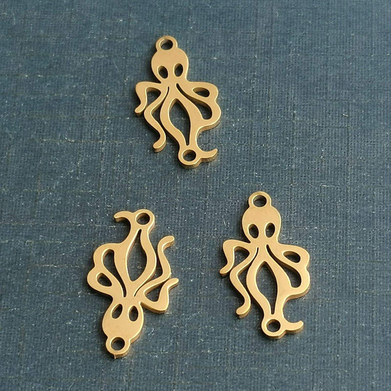 New streetwear trendsetter octopus copper bracelet, titanium steel pendant, retro fashion expert pendant, diy accessory Specification image