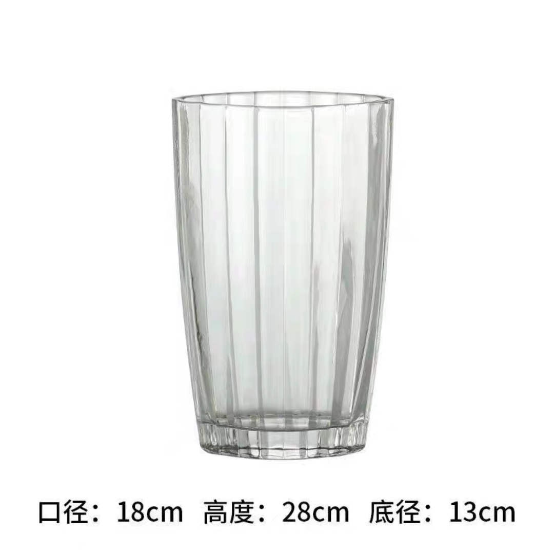 Thick polar glacier vase, transparent glass flower arrangement, rose fresh flowers, living room dining table decoration detail image 6