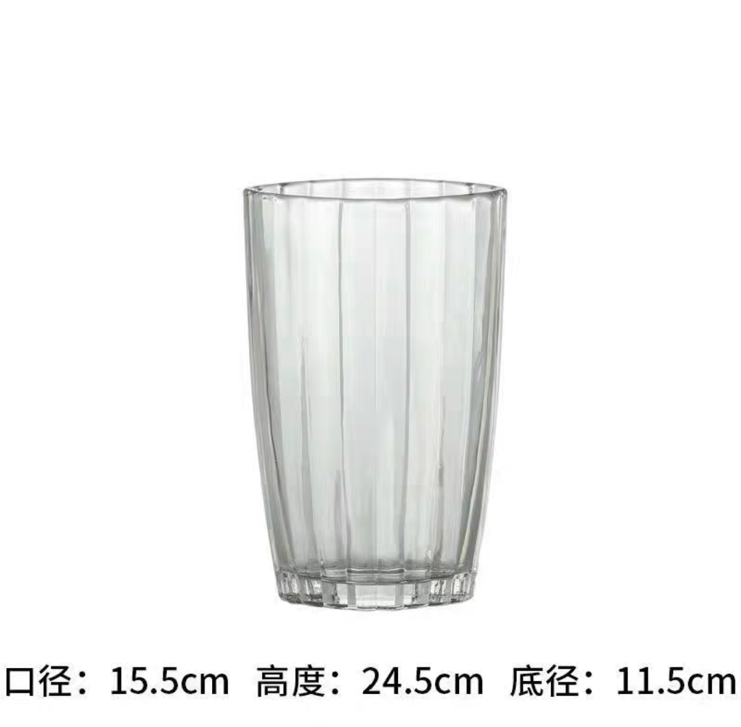 Thick polar glacier vase, transparent glass flower arrangement, rose fresh flowers, living room dining table decoration detail image 5