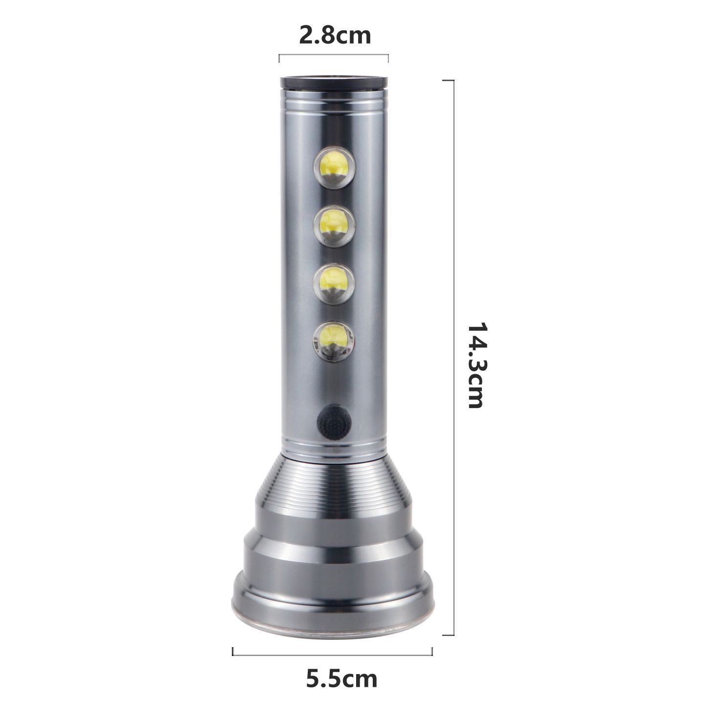 新款LED铝合金强光手电筒 户外巡逻家用便携多功能强光照明手电筒XJ-014详情图4