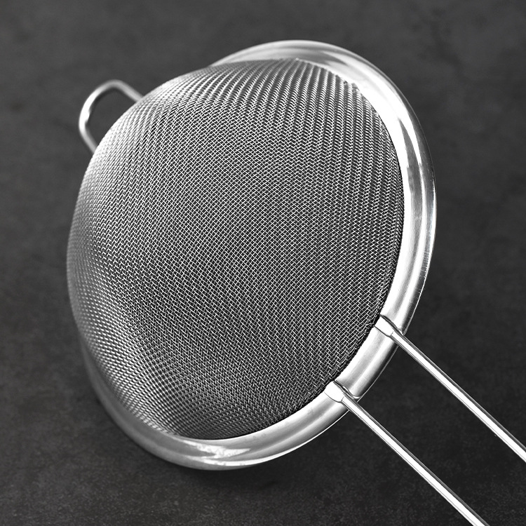 Stainless steel wide-edge pointed ear conical oil filter, ordinary mesh, twill mesh, oil strainer, hand-held flour sieve for baking detail image 10