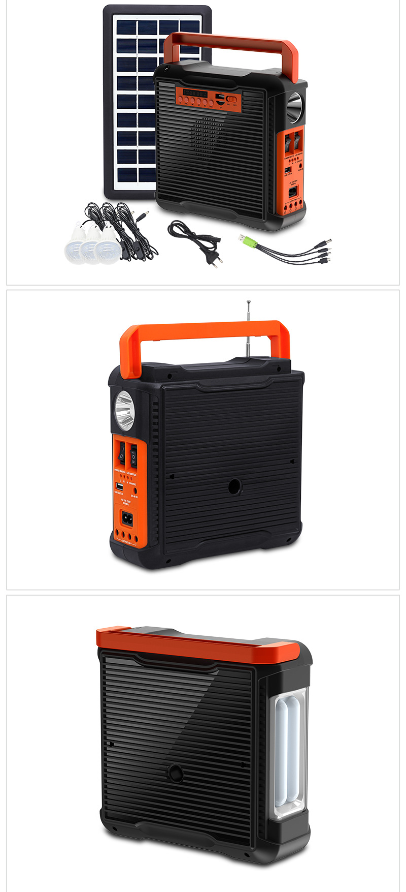 便携式手提可充电太阳能系统备用电源太阳能音响带外置灯泡395详情图7