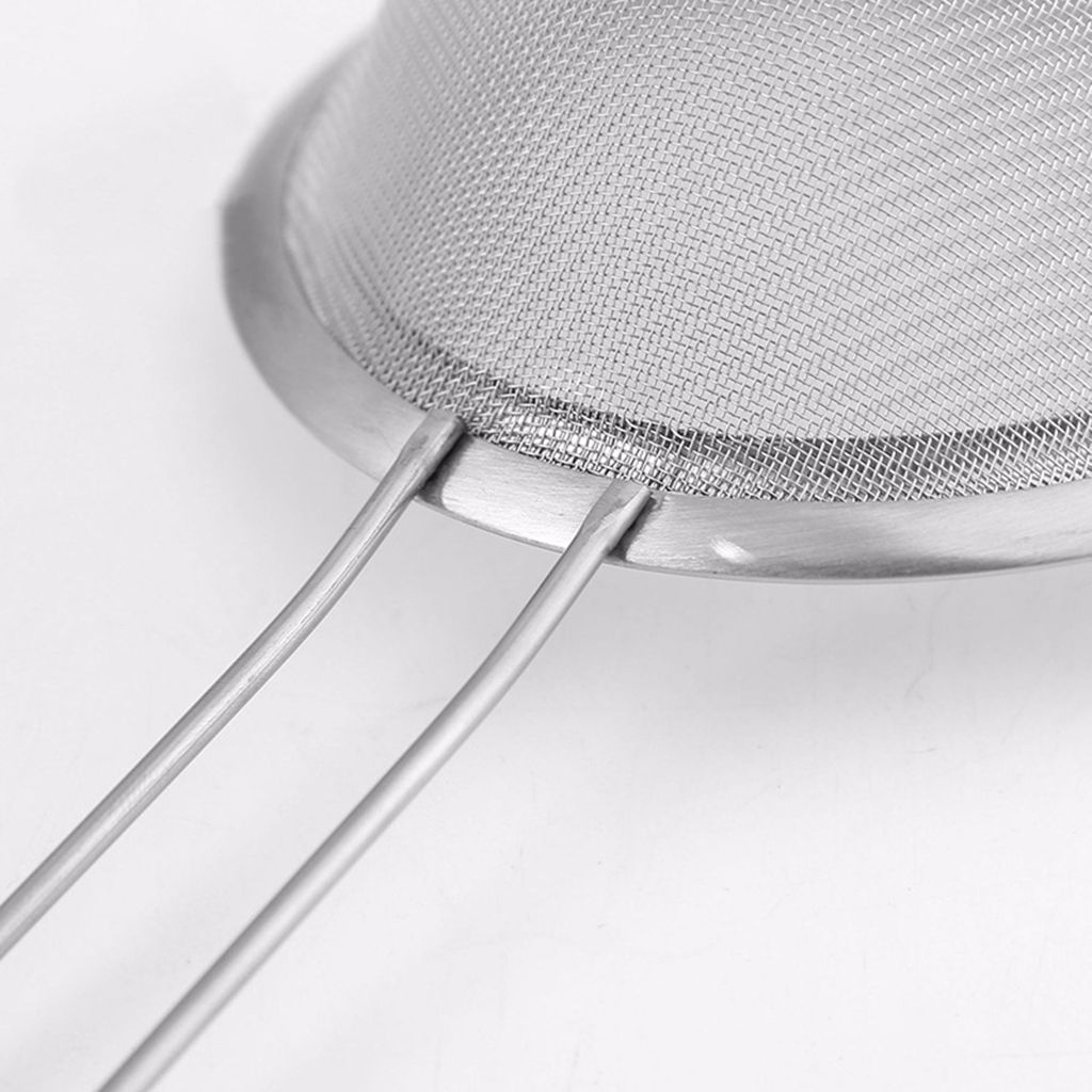 Stainless steel wide-edge pointed ear conical oil filter, ordinary mesh, twill mesh, oil strainer, hand-held flour sieve for baking Specification image