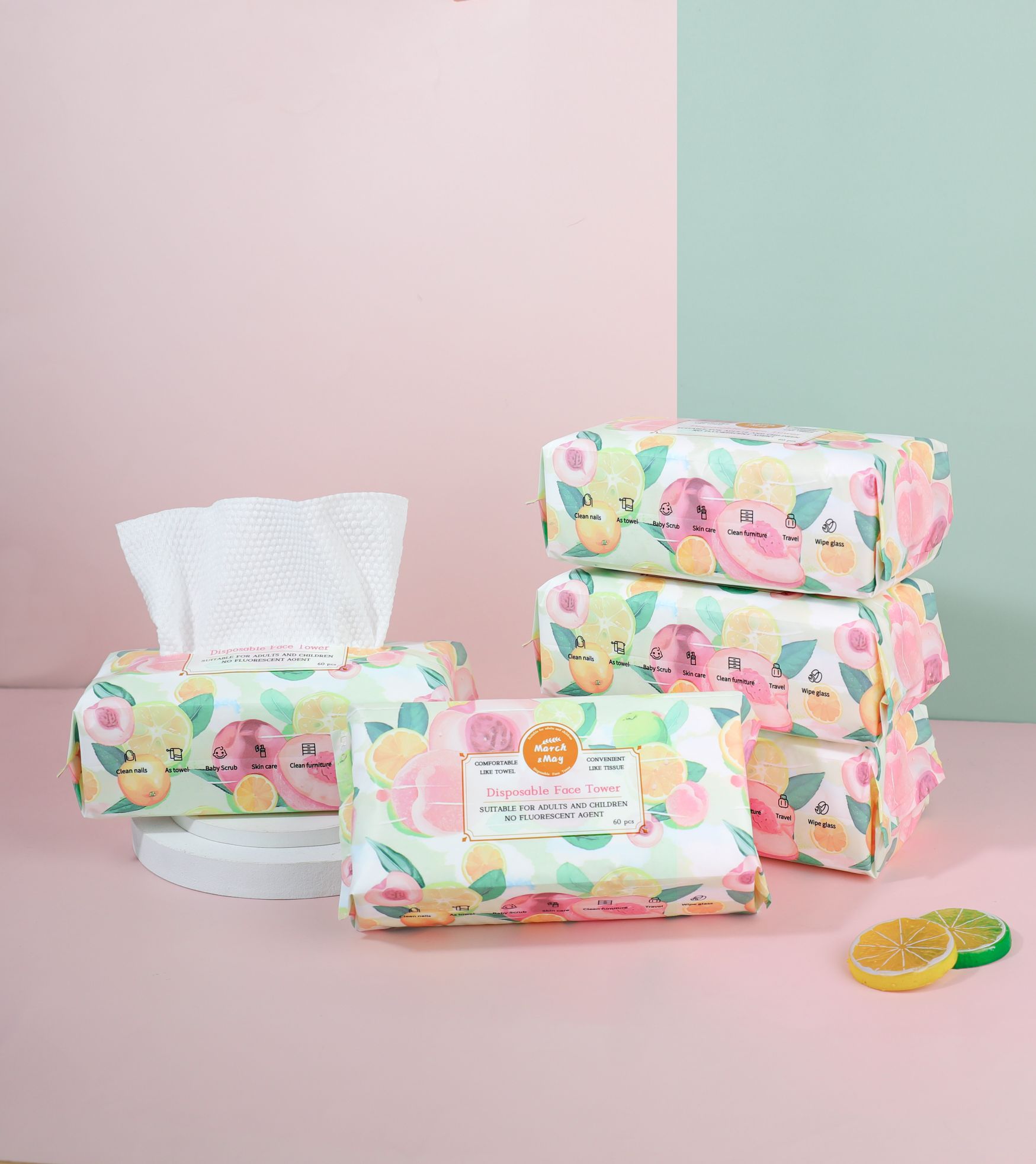 Disposable face towels, cotton soft tissues, factory sales, available in stock and customized Item Picture