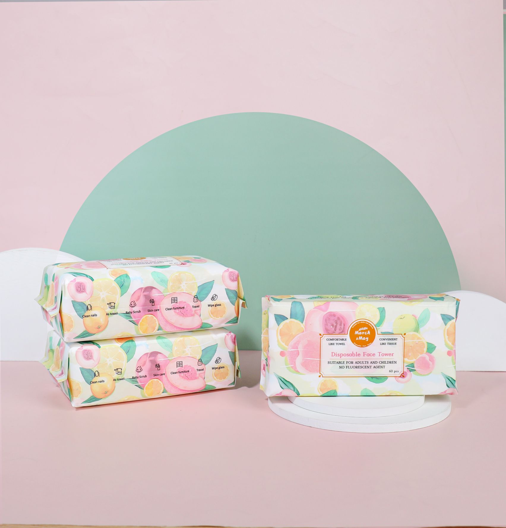 Disposable face towels, cotton soft tissues, factory sales, available in stock and customized Specification image
