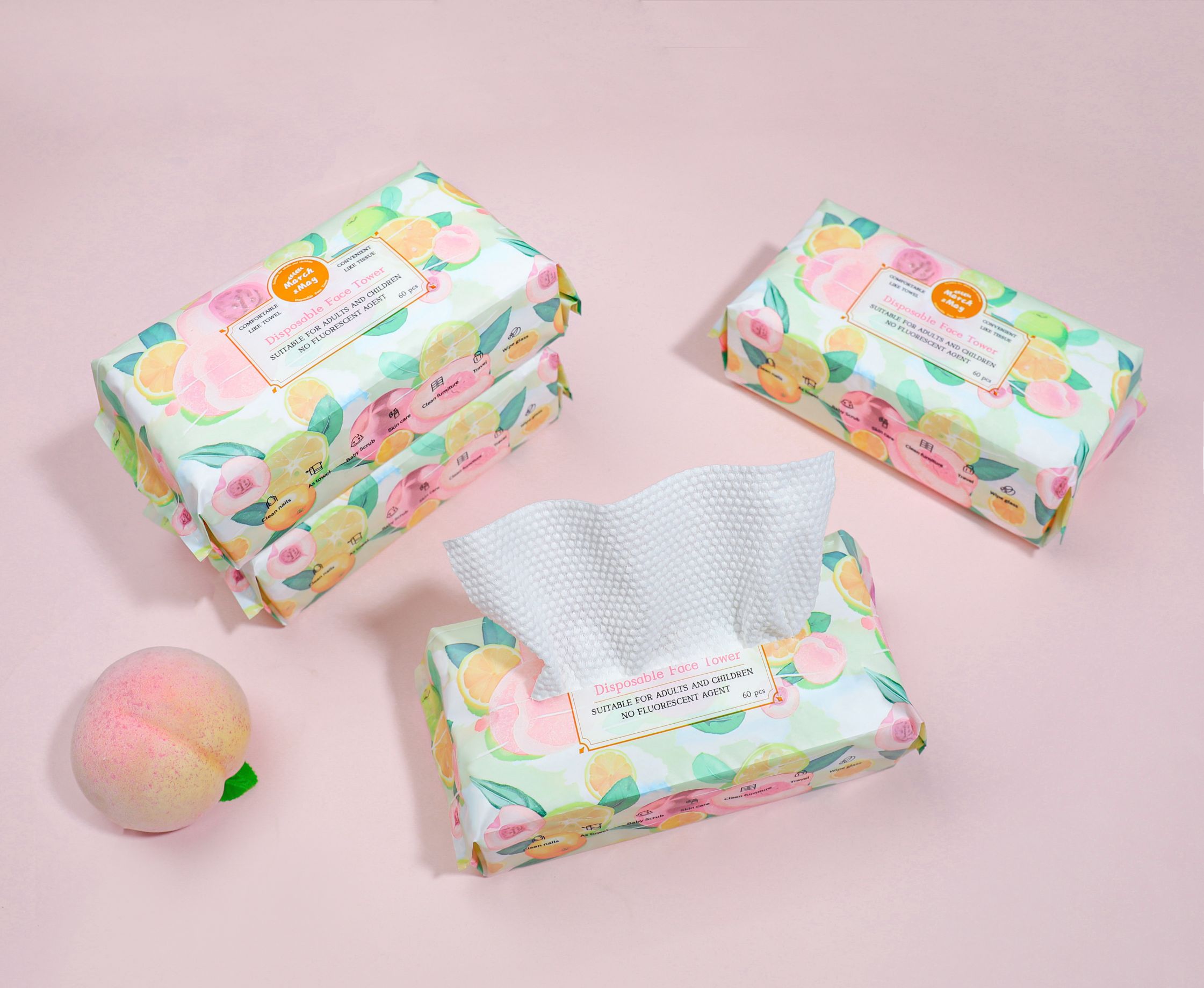 Disposable face towels, cotton soft tissues, factory sales, available in stock and customized Application Scenario