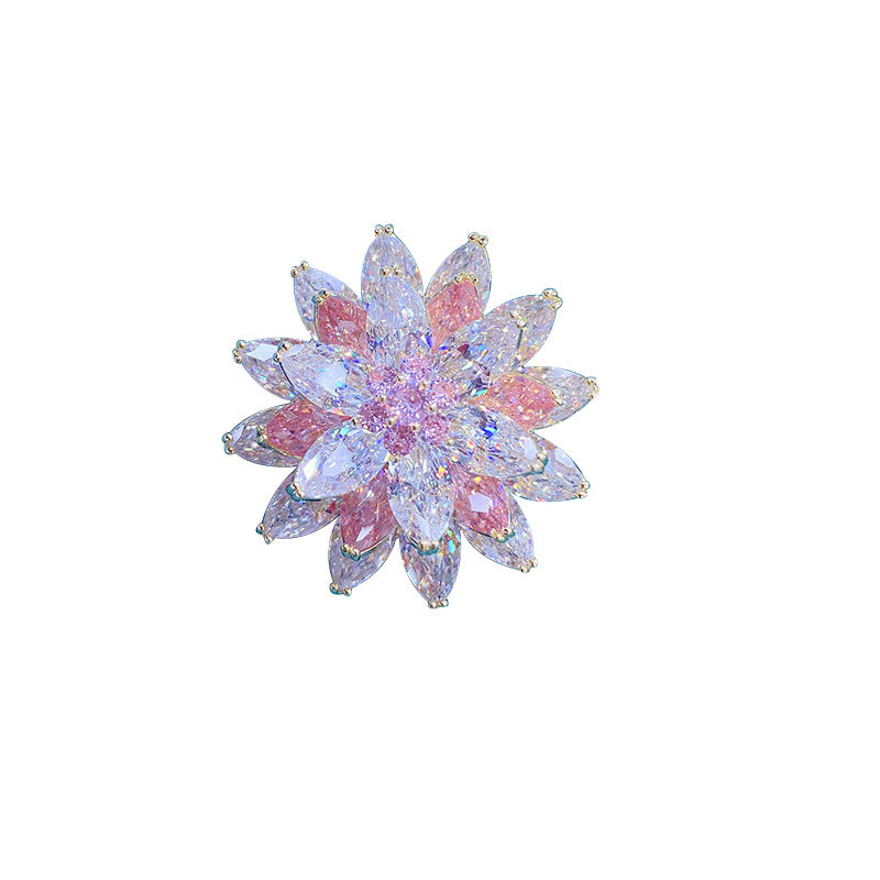 Snowflake brooch, simple and elegant for women, zircon small pin, anti-exposure cardigan, suit collar button, coat accessory detail image 4