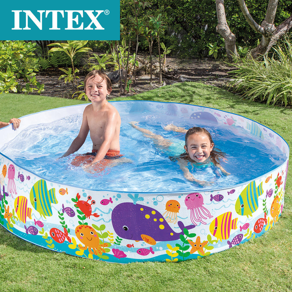 حوض الأطفال المستدير في حمام السباحة المنزلي ذي الصمغ الصلب في الحديقة البحرية INTEX56452. details Picture