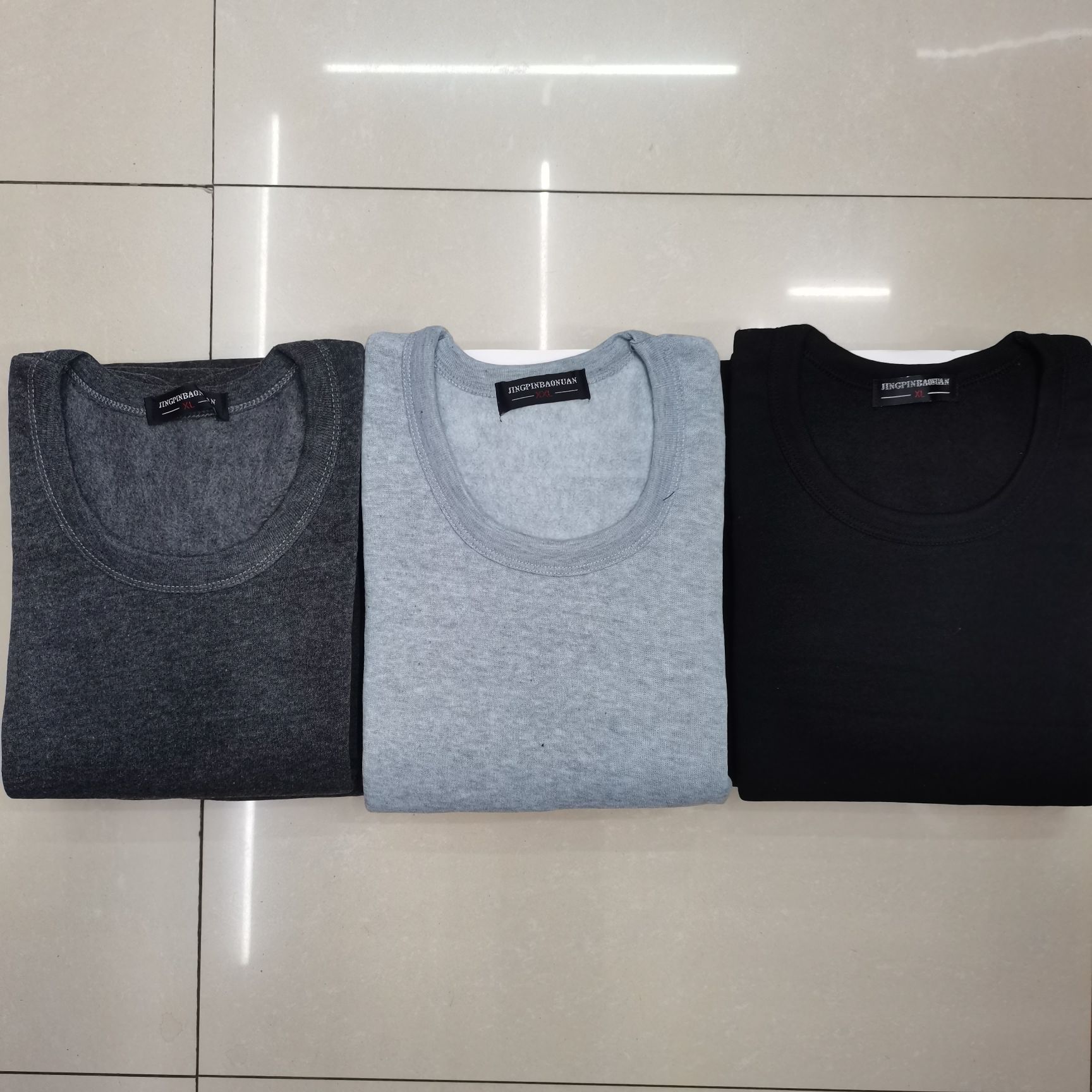 Foreign Trade Men's Autumn And Winter Pulled Hair Thermal Underwear Set Natural Constant Temperature Lock Heat undefined