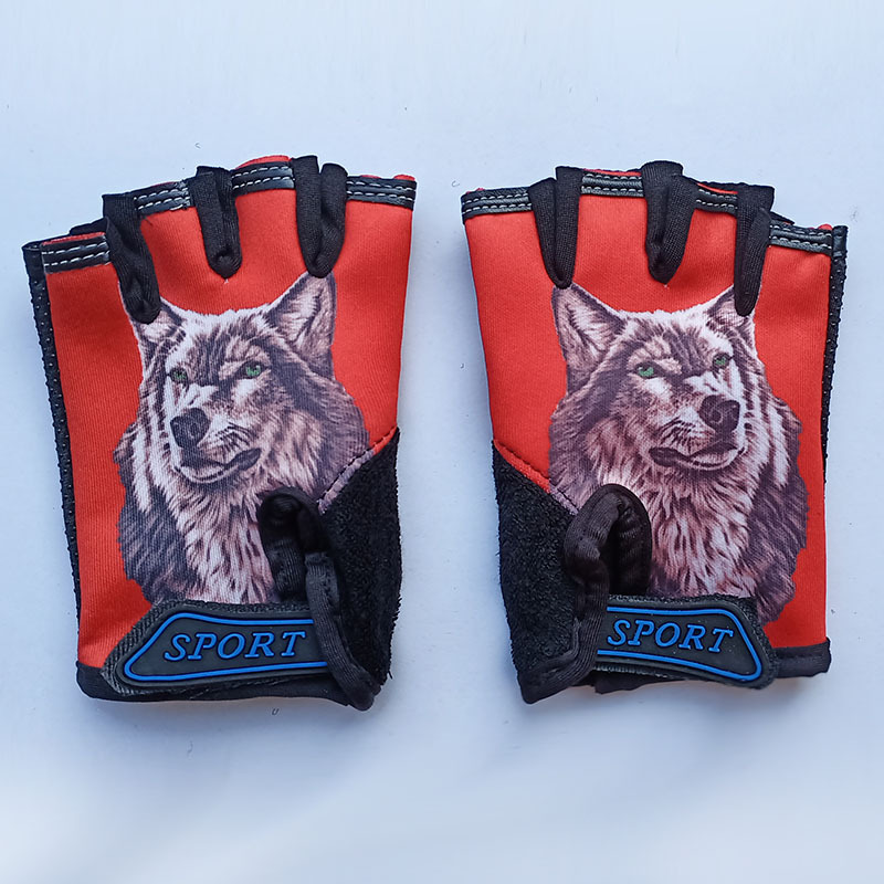 New children's half-finger anti-slip gloves details Picture