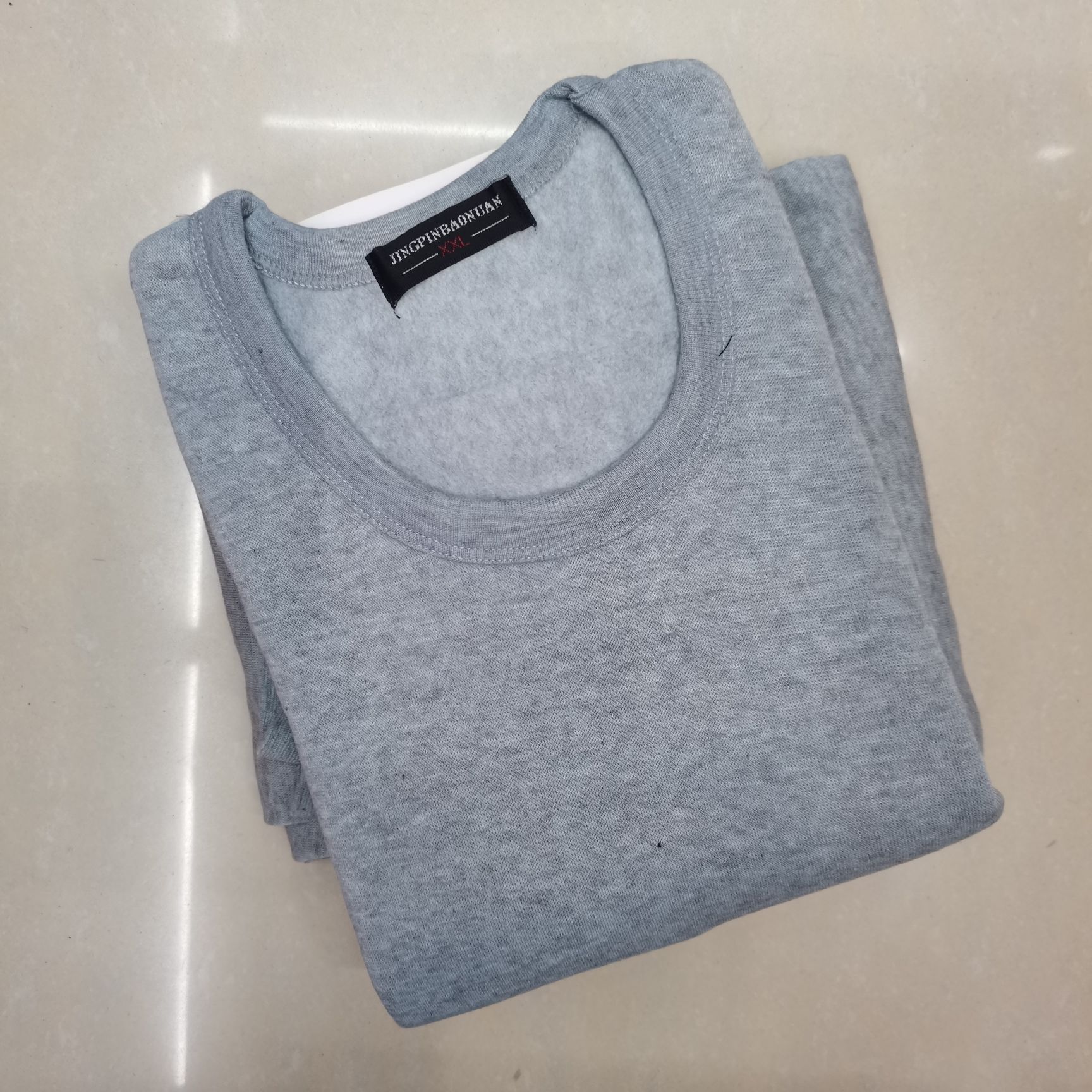 Foreign Trade Men's Autumn And Winter Pulled Hair Thermal Underwear Set Natural Constant Temperature Lock Heat full figure