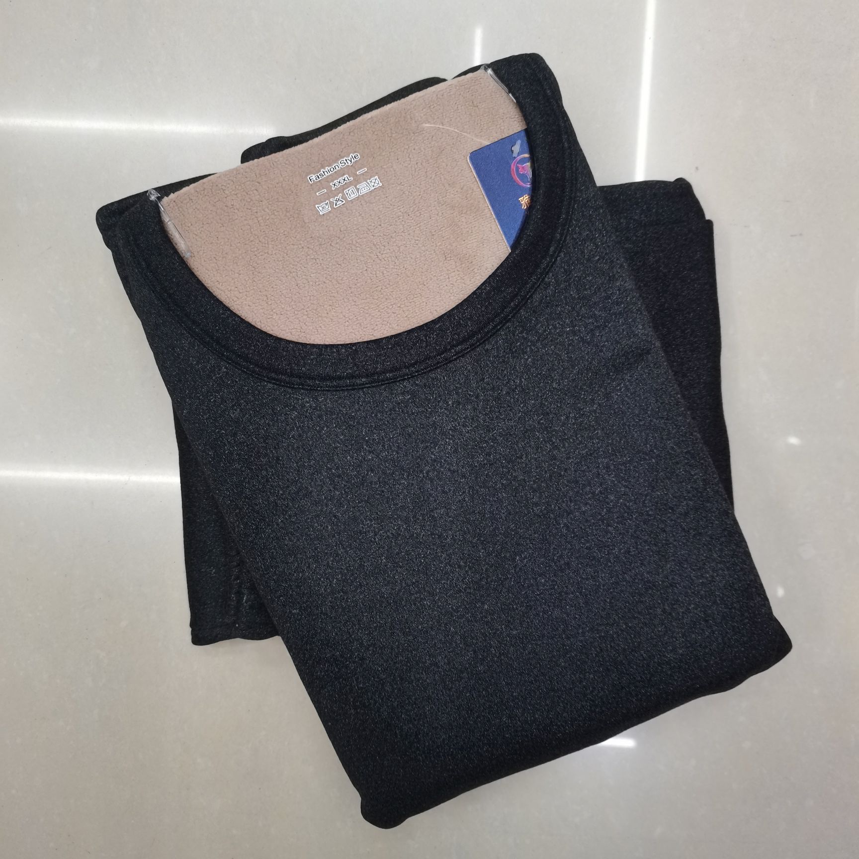 Men's Cationic Plus Fleece Thickening Inner Lamb Fleece Thermal Underwear Set Long Johns Wholesale undefined