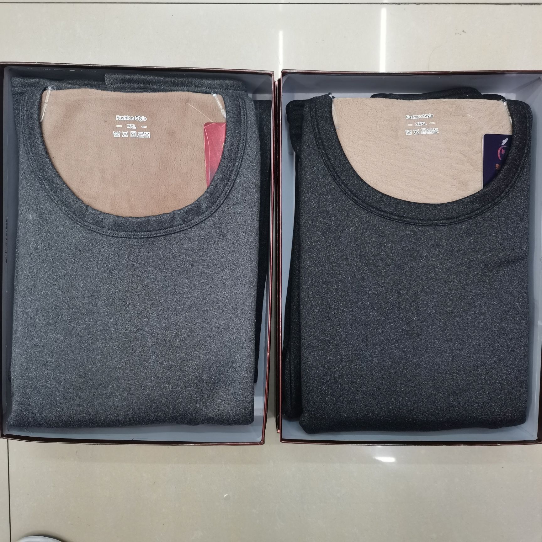 Men's Cationic Plus Fleece Thickening Inner Lamb Fleece Thermal Underwear Set Long Johns Wholesale undefined