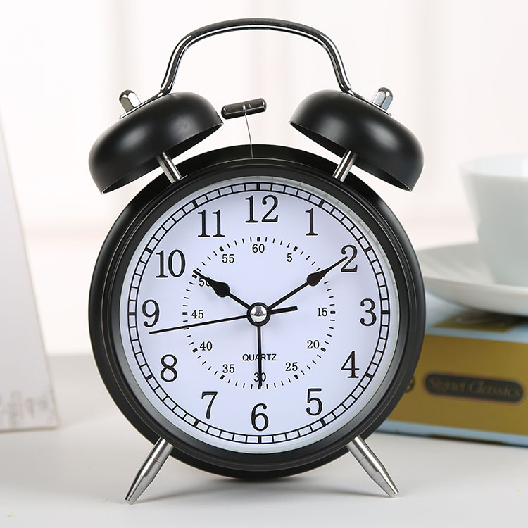 A new 4-inch desktop metal bell alarm clock with silent operation