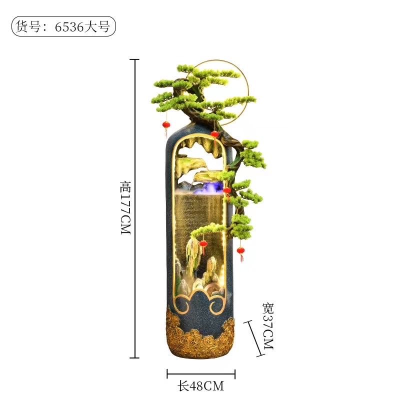 Resin flowing water bonsai curtain wall, magnesium oxide home furnishings, cement landscaping series, waterwheel LED and other waterwheel atomizers, misty and cloud-like stone furnishings