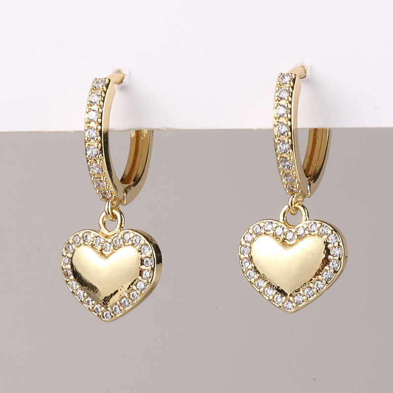 European and American cross-border high-end simple Baidu micro-inlaid zircon ear hangers, ear loops and earrings detail image 12