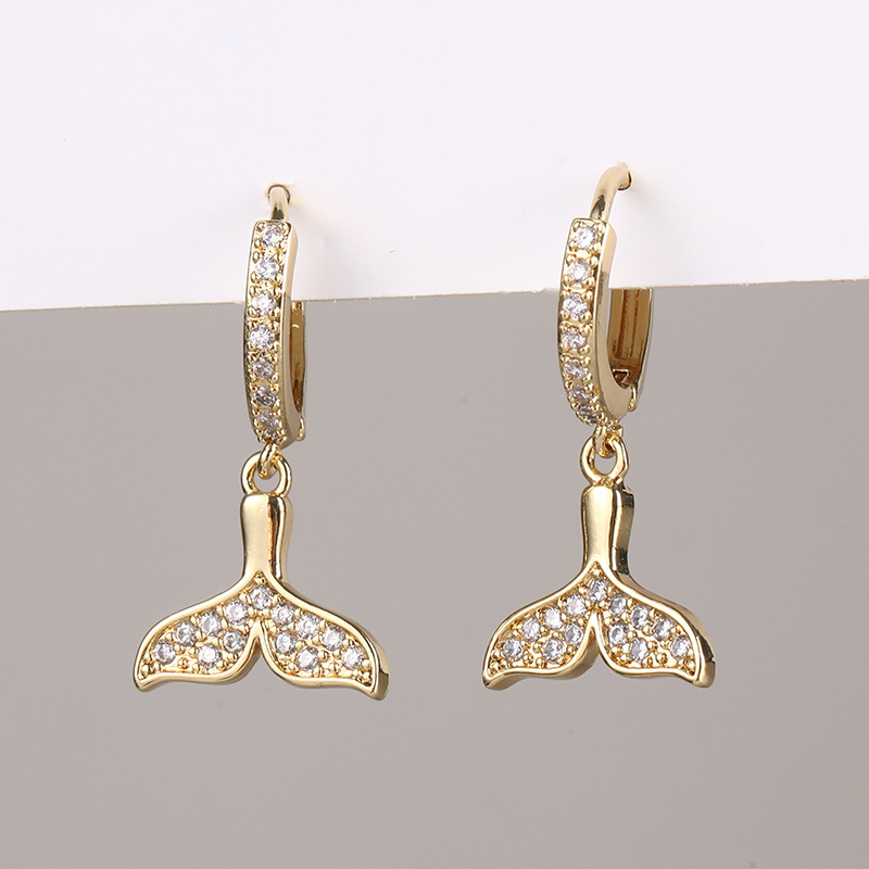 European and American cross-border high-end simple Baidu micro-inlaid zircon ear hangers, ear loops and earrings detail image 10