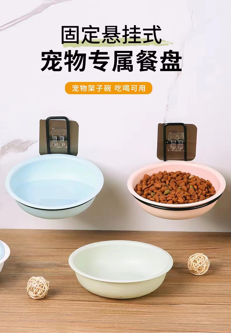 Wall-mounted cat bowl with ceramic protection for the cervical vertebrae, high legs, slanted mouth, tilted cat food bowl and rice bowl. Cute cat pets detail image 4