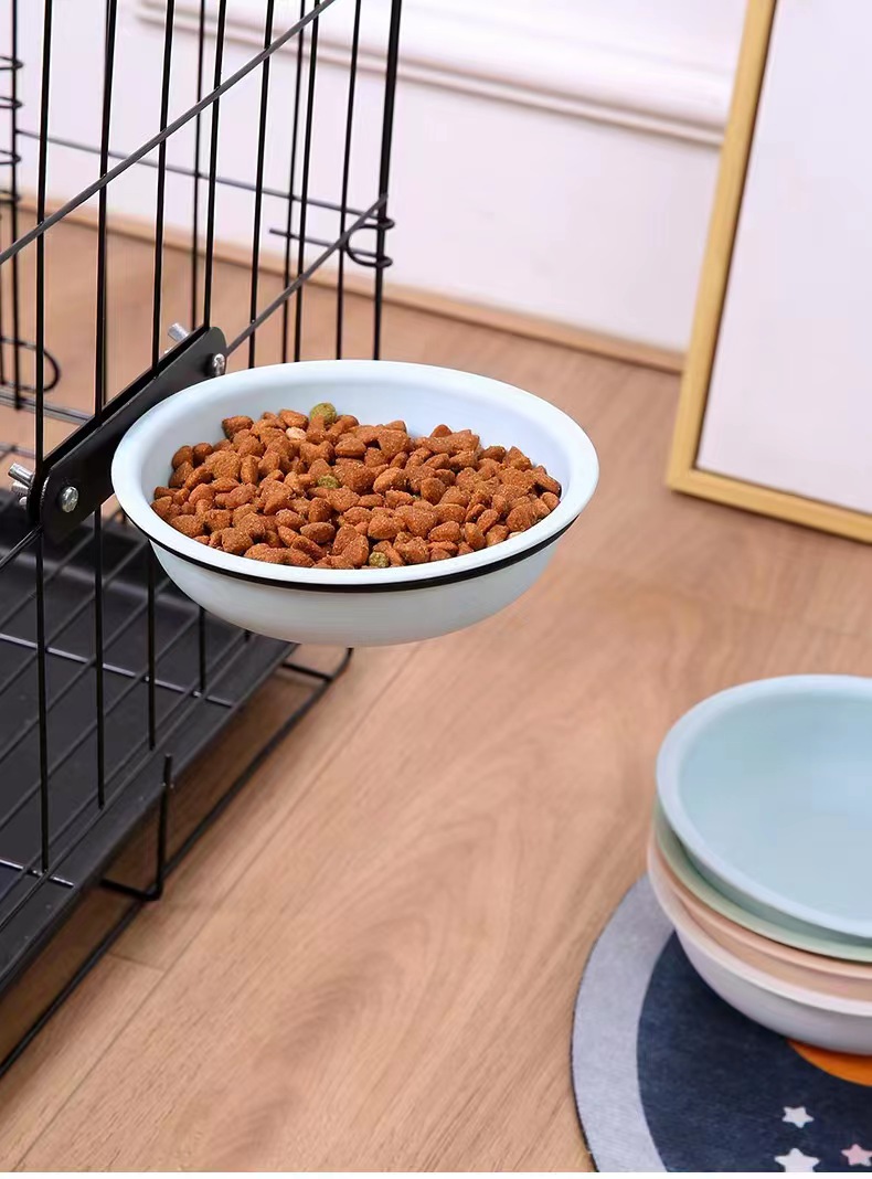 Wall-mounted cat bowl with ceramic protection for the cervical vertebrae, high legs, slanted mouth, tilted cat food bowl and rice bowl. Cute cat pets detail image 8