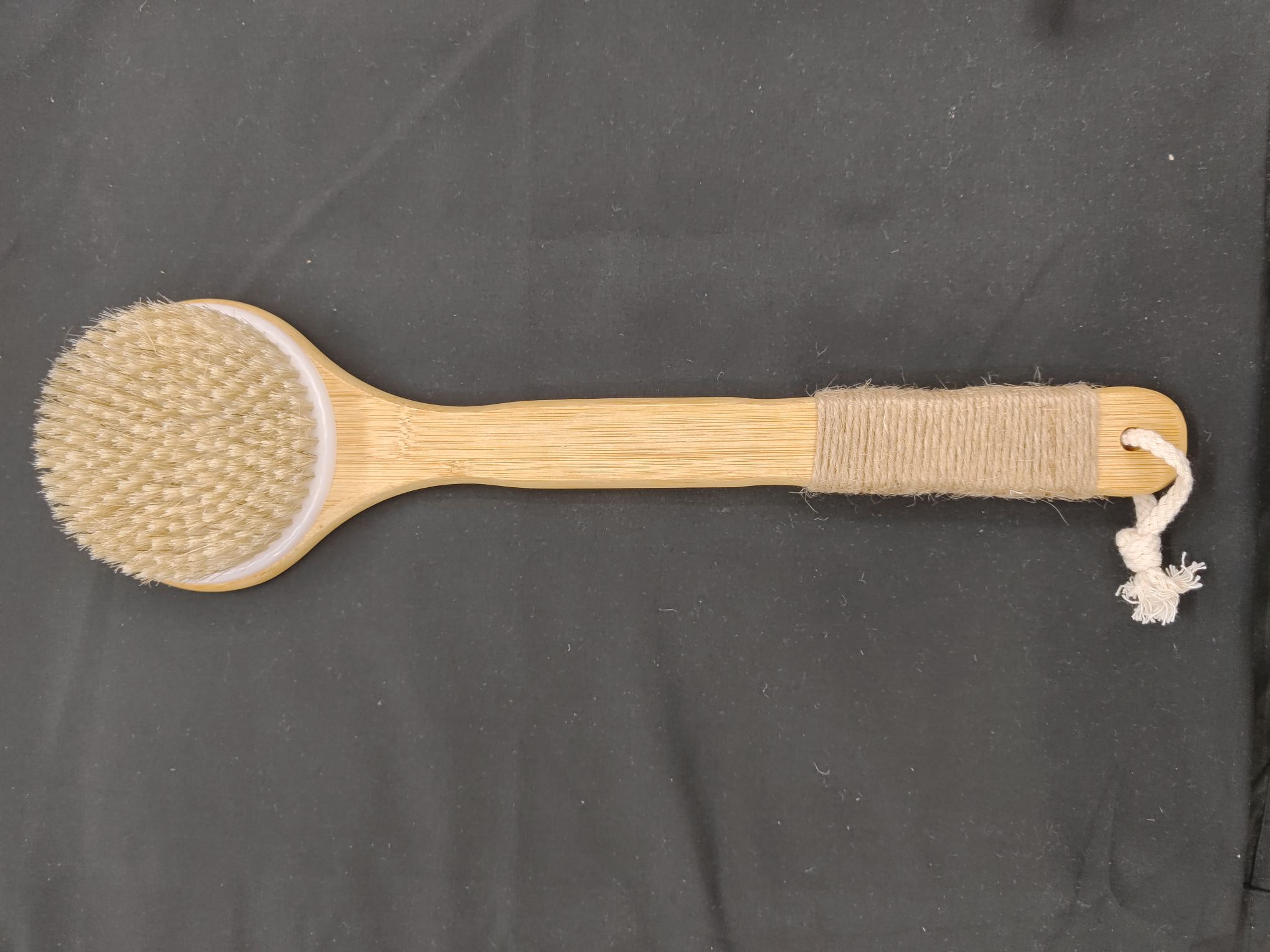 700 Single-sided integrated round-head bath brush, made of bamboo and pig bristles