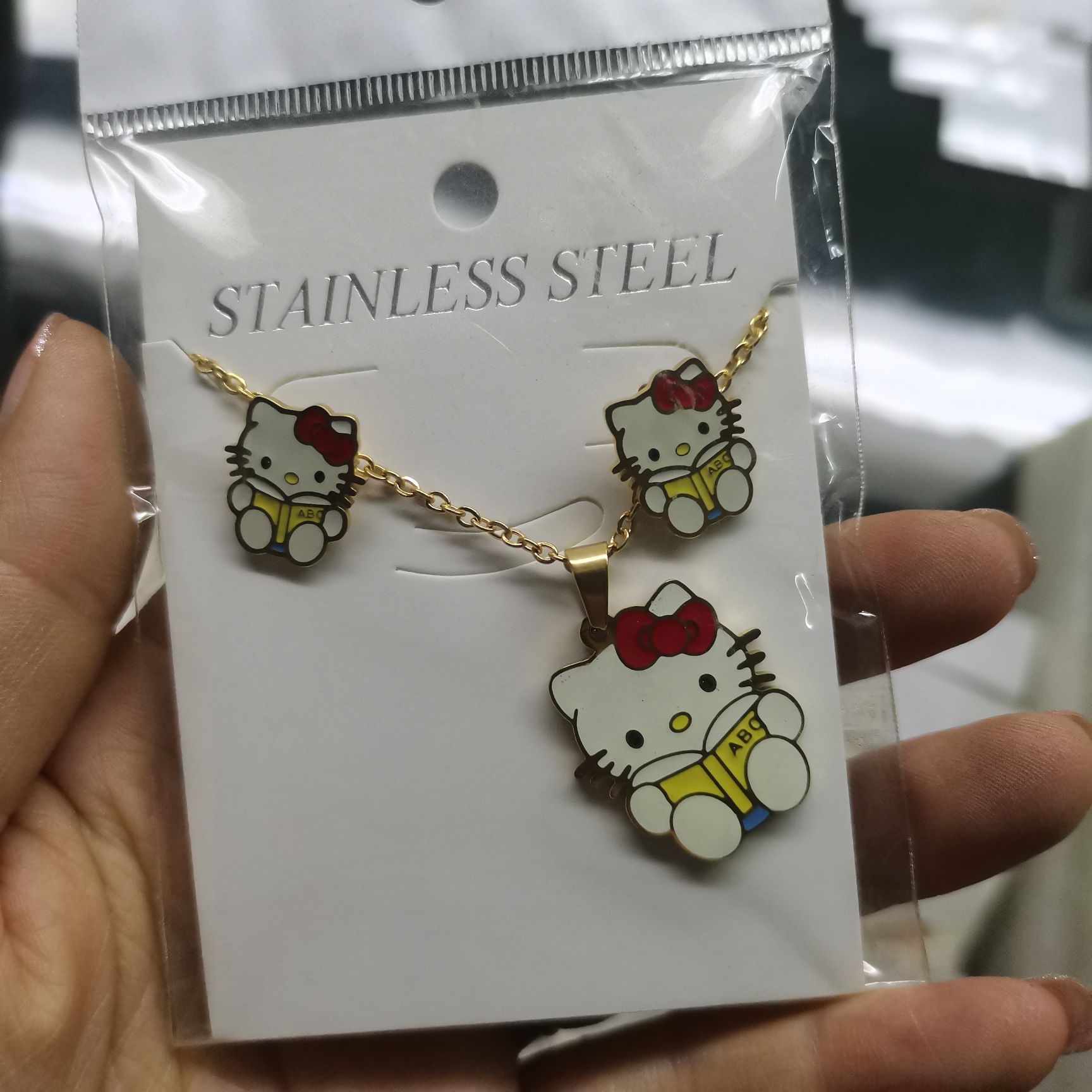 Oil-dripping earrings, necklaces, oil-dripping craft sets, cartoon-shaped accessories, animal and character pattern accessories details Picture