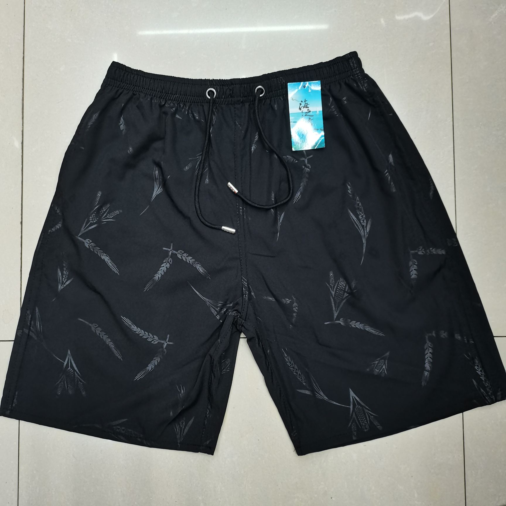 Summer Quick Dry Breathable Print Plus Fat Beach Pants Fat Old Pants full figure