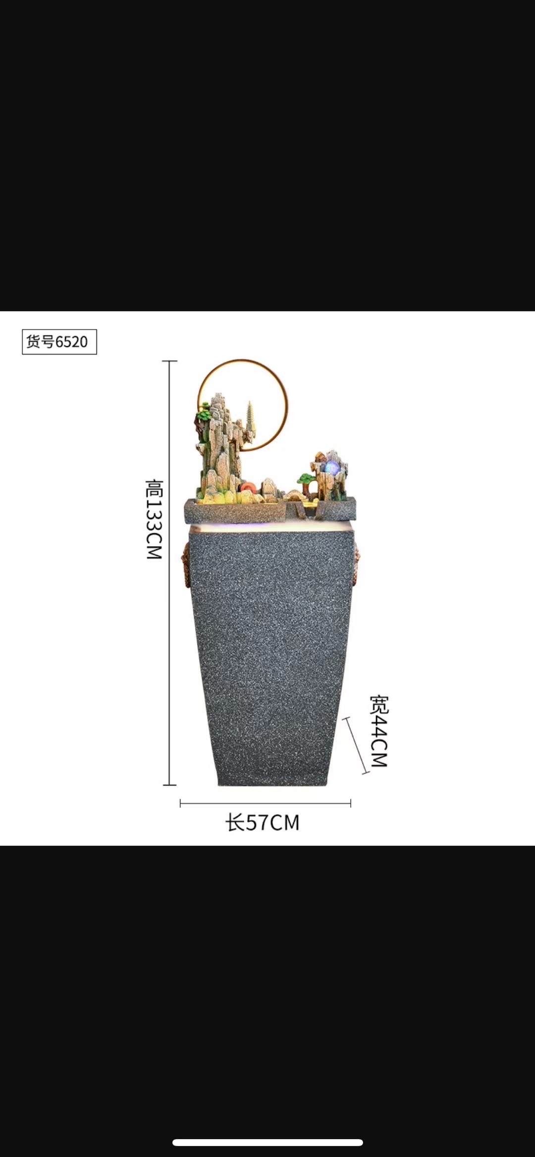 Resin flowing water bonsai, atomized rockery fountain, LED light, high mountain flowing water wheel, crystal ball, new home decoration, carving creativity