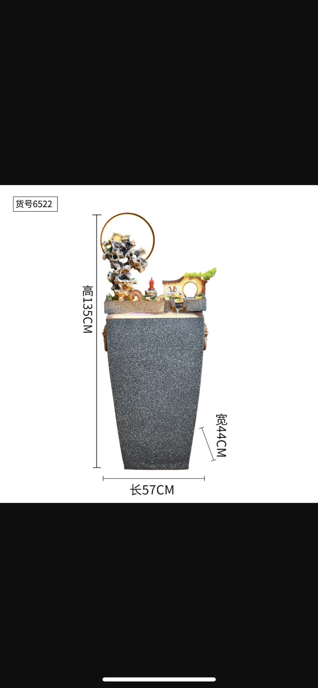 Resin flowing water bonsai, atomized rockery fountain, LED light, high mountain flowing water wheel, crystal ball, new home decoration, carving creativity details Picture