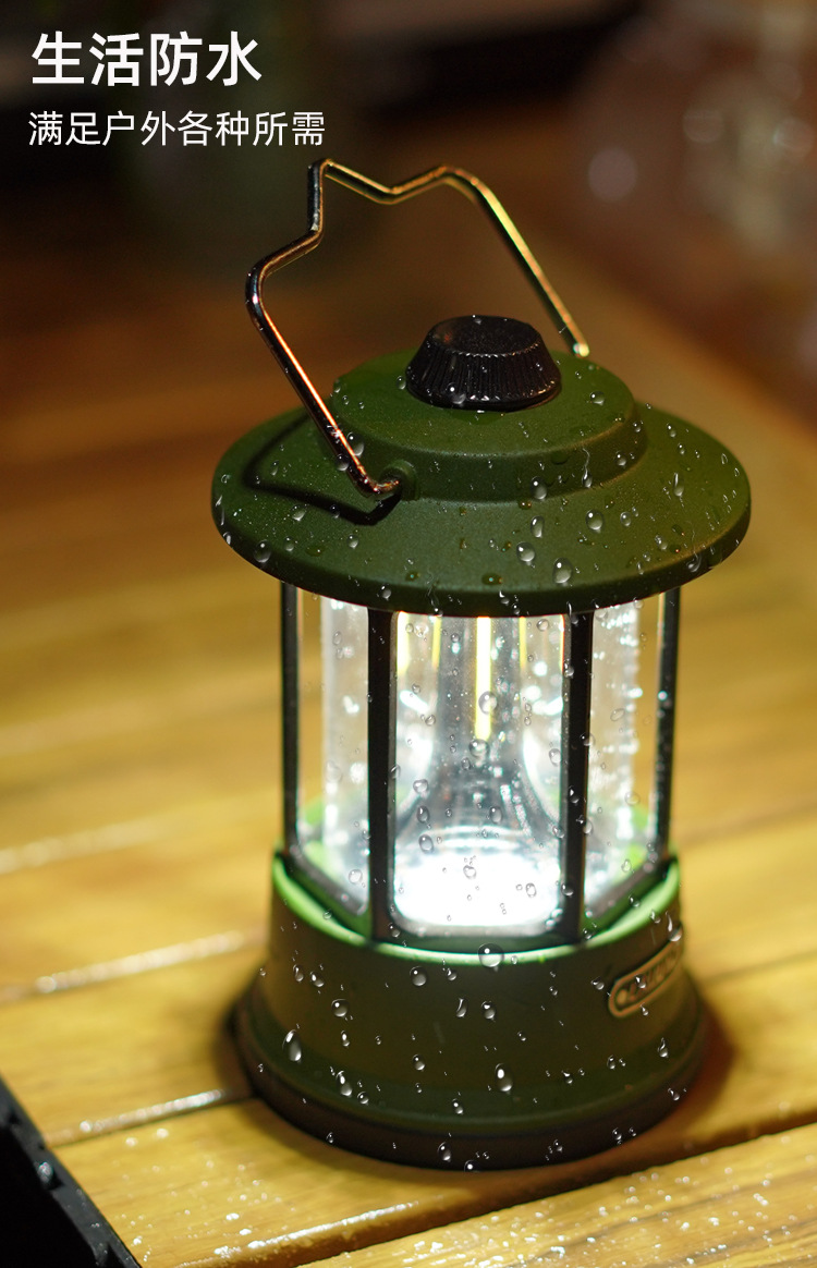 New retro camping lamp, dimmable camp lamp, multi-functional portable outdoor lantern, charging emergency hand-held lamp detail image 6