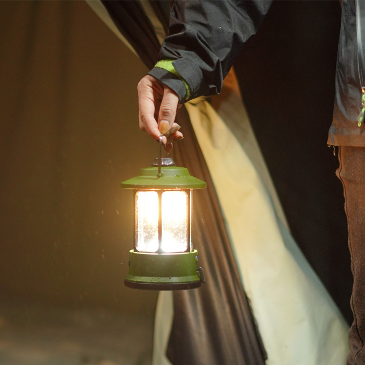 New retro camping lamp, dimmable camp lamp, multi-functional portable outdoor lantern, charging emergency hand-held lamp Application Scenario