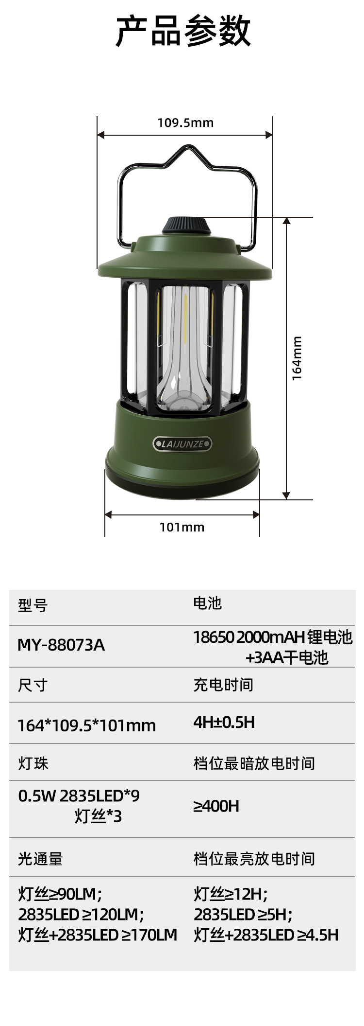 New retro camping lamp, dimmable camp lamp, multi-functional portable outdoor lantern, charging emergency hand-held lamp detail image 2