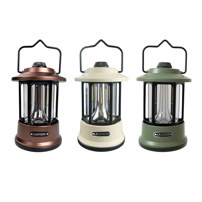 新款复古野营灯可调光营地灯多功能户外便携马灯充电应急手提灯