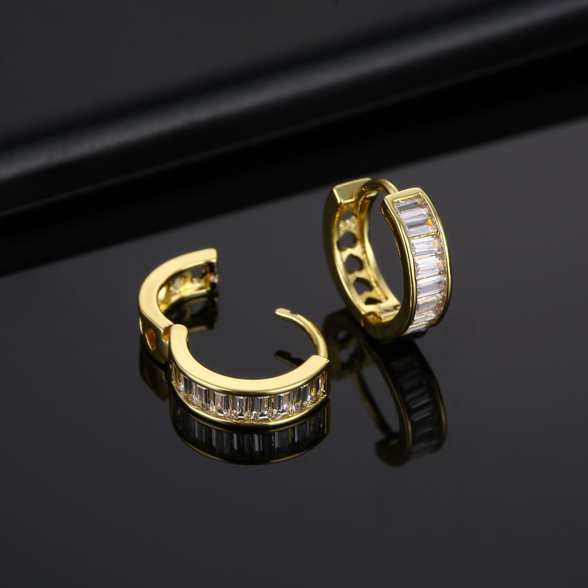 Micro inserto largo cuadrado zirconia earring hebilla moda masculina moda earring tendencia diseño simple viento pendientes Application Scenario