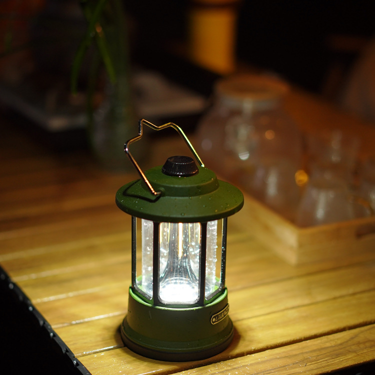 New retro camping lamp, dimmable camp lamp, multi-functional portable outdoor lantern, charging emergency hand-held lamp details Picture